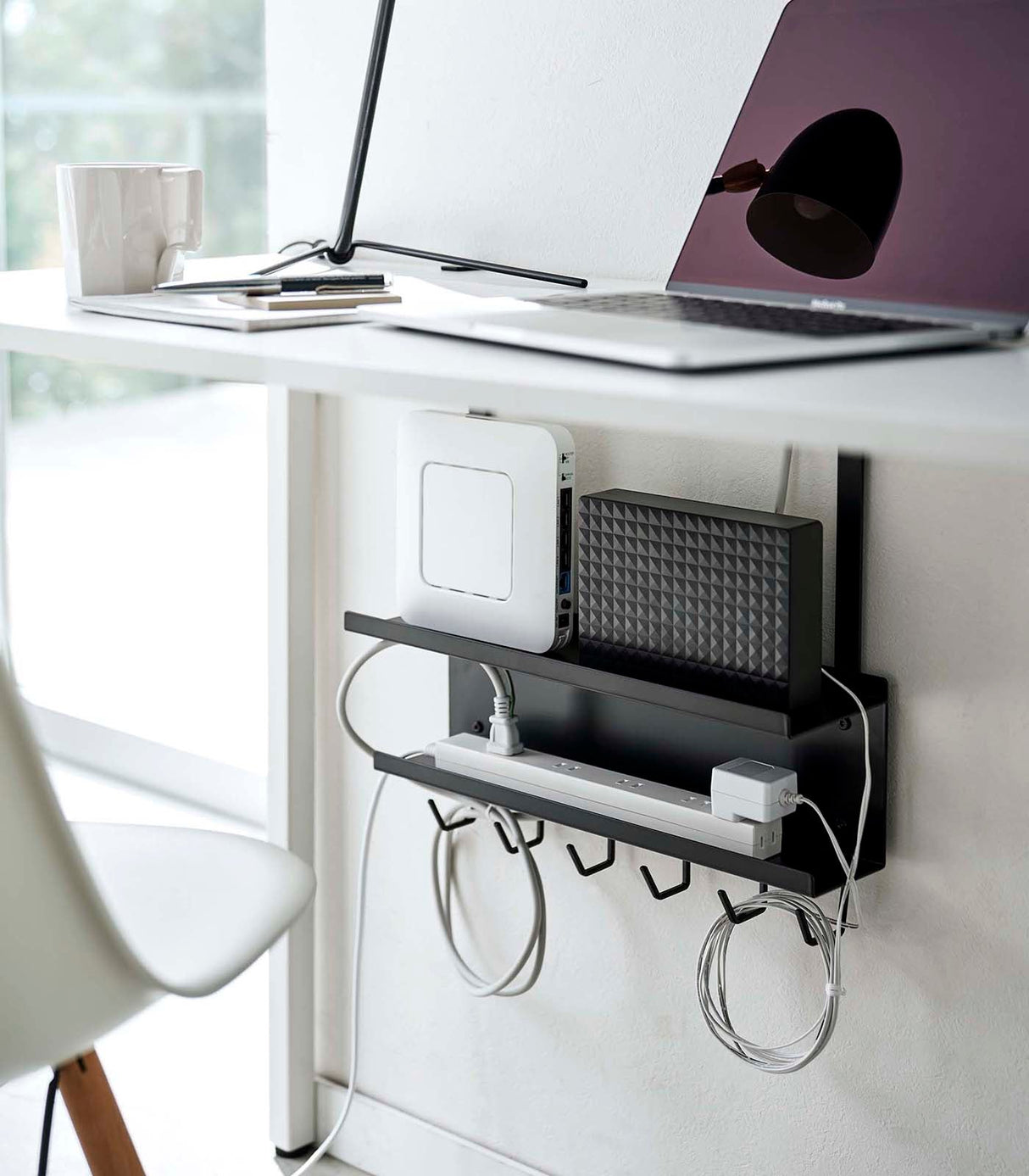 Under-Desk Cable & Router Storage Rack - Steel