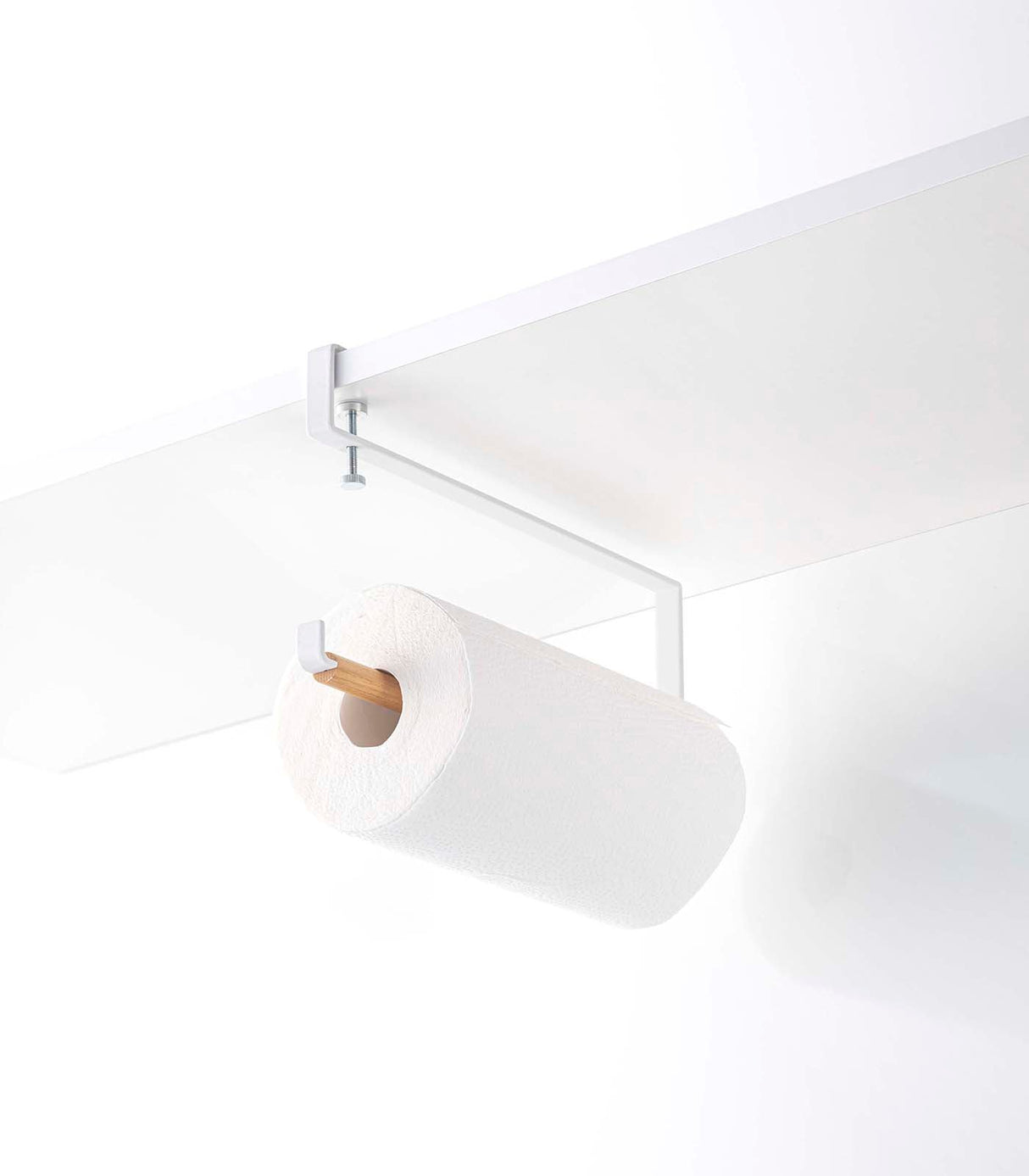 Undershelf Paper Towel Holder - Steel + Wood