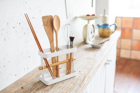 Utensil Holder - Steel + Wood