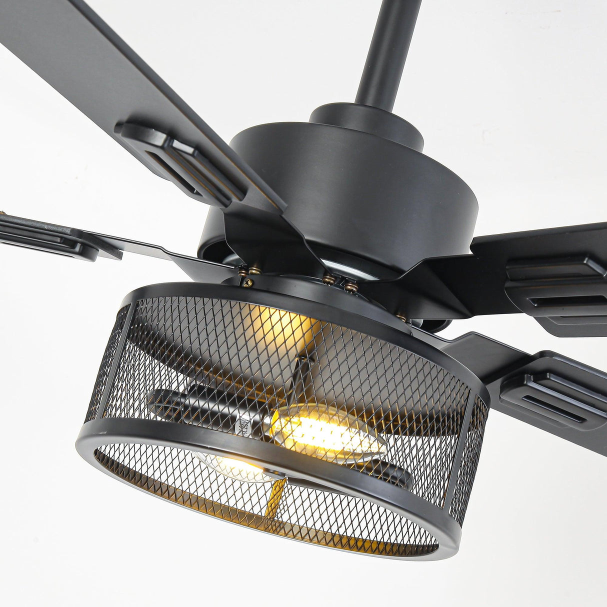 Vaczon 42 Inch DC Motor Industrial Downrod Ceiling Fan with Light and Remote Control