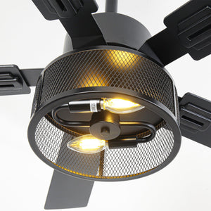 Vaczon 42 Inch DC Motor Industrial Downrod Ceiling Fan with Light and Remote Control
