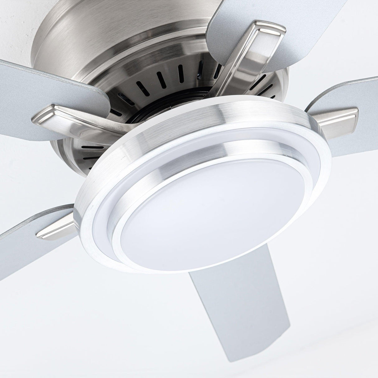 Vaczon 52 Inch Double-sided Blades Flush Mount LED Ceiling Fan with APP and Remote Control