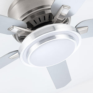 Vaczon 52 Inch Double-sided Blades Flush Mount LED Ceiling Fan with APP and Remote Control