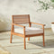 Valencia Mid-Century Modern Acacia Outdoor Slat-Back Lounge Chair