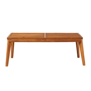 Valencia Mid-Century Modern Acacia Outdoor Slatted Coffee Table