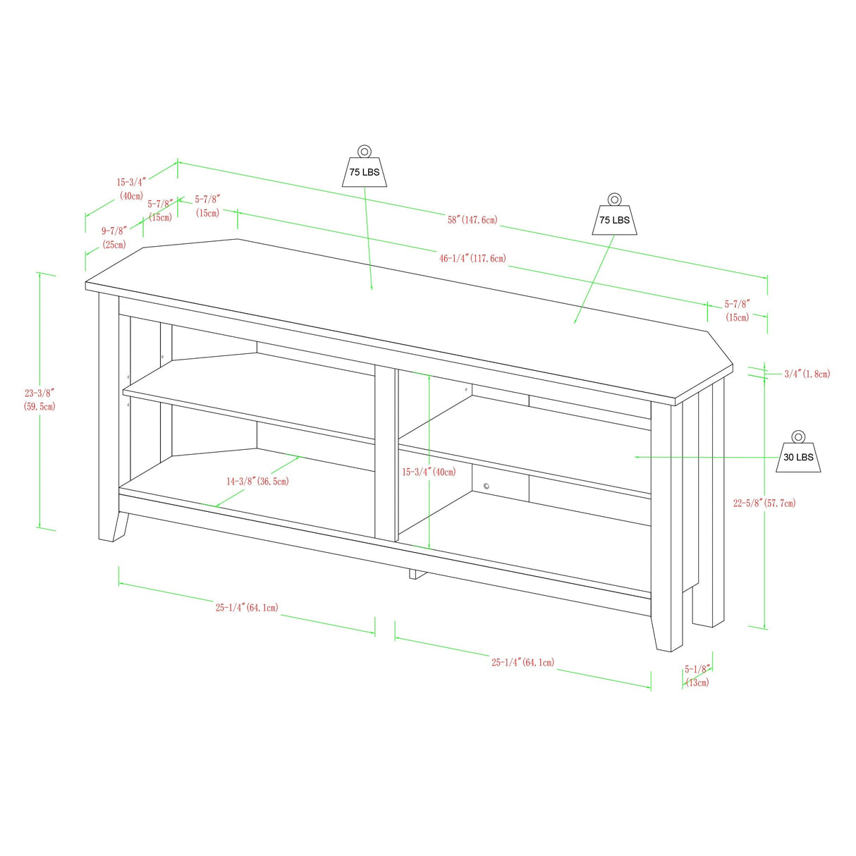 Vesper Transitional Wood Corner TV Stand