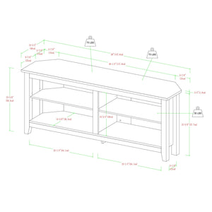 Vesper Transitional Wood Corner TV Stand