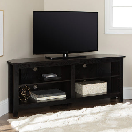 Vesper Transitional Wood Corner TV Stand