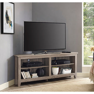 Vesper Transitional Wood Corner TV Stand