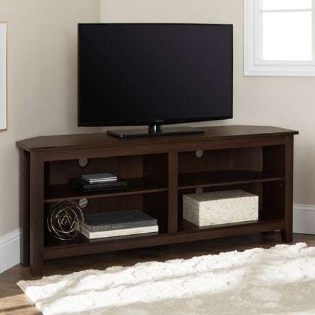 Vesper Transitional Wood Corner TV Stand