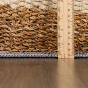 Vintage Brown&Blue Dauis Washable Rug