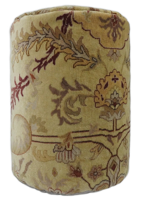 Vintage Persian Pouf, Footstool, Chair or Footrest made from fine woolen hand knotted Area Rug | TRD132