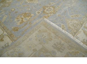 Vintage Style Charcoal, Beige and Olive 8x10 Hand knotted Oushak wool Area Rug