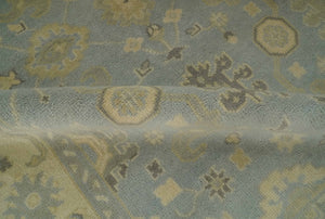 Vintage Style Hand Knotted Gray and Beige 6x9 Traditional Oriental Oushak wool rug