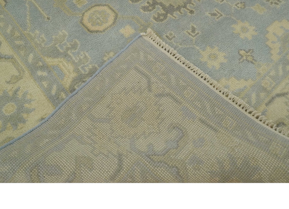 Vintage Style Hand Knotted Gray and Beige 6x9 Traditional Oriental Oushak wool rug
