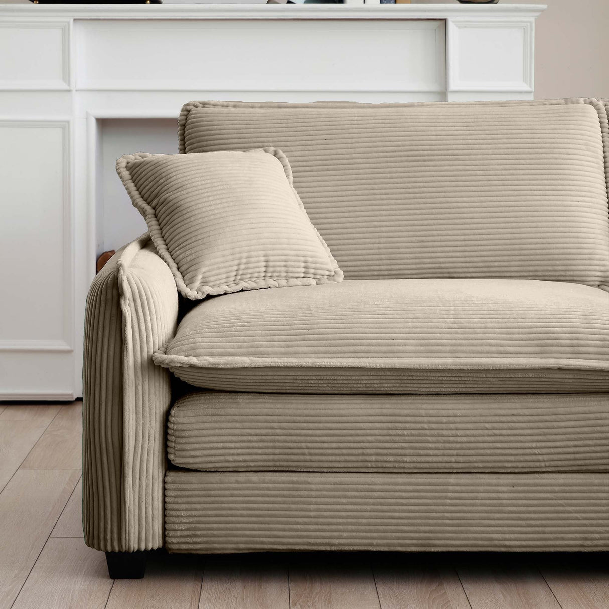 Walker Edison | Corduroy Cloud Deep Seated Accent Sofa Chairs