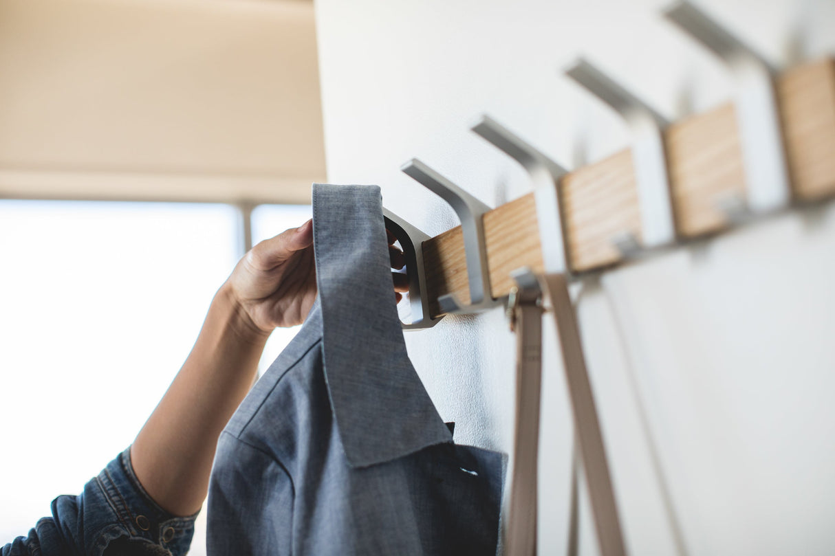 Wall-Mounted Coat Rack - Steel + Wood