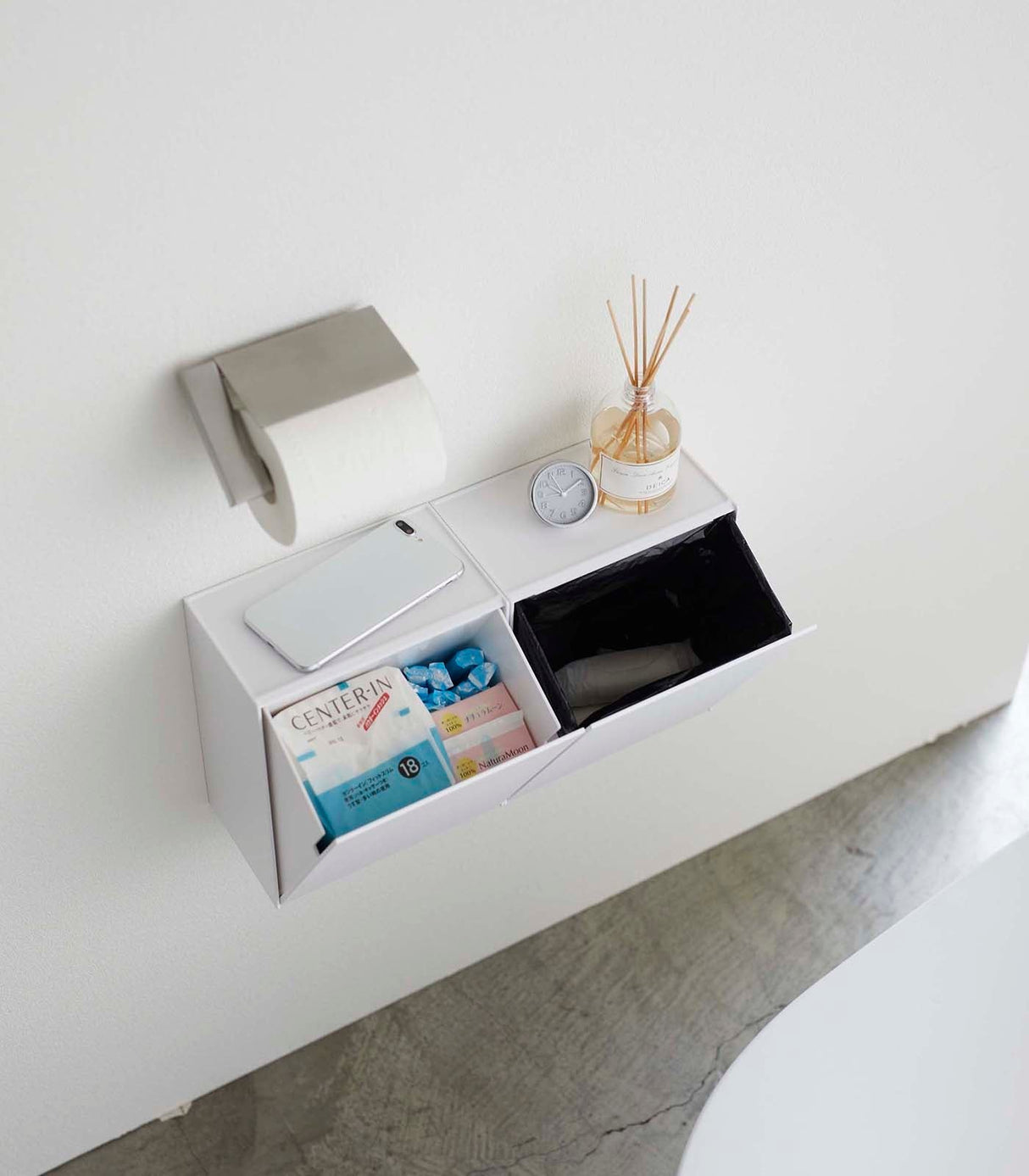 Wall-Mounted Storage or Trash Bin