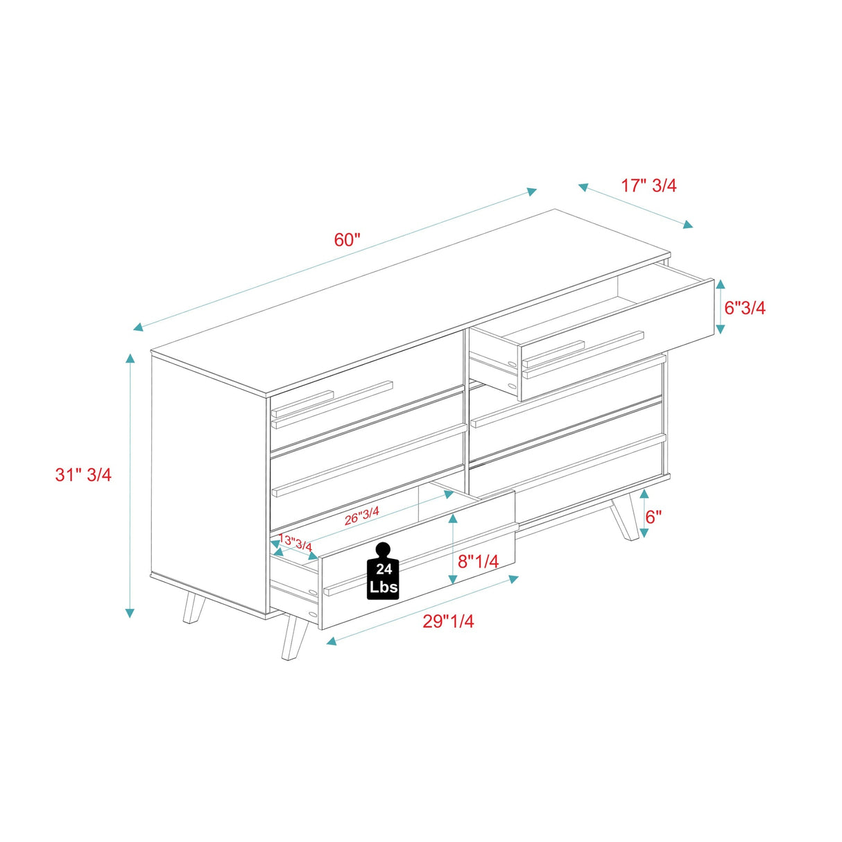 Weston Modern Wood Dresser