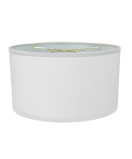 White Linen Shallow Drum Premiere Lampshade 18x18x10