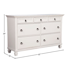 Winchester 7 Drawer Dresser, White