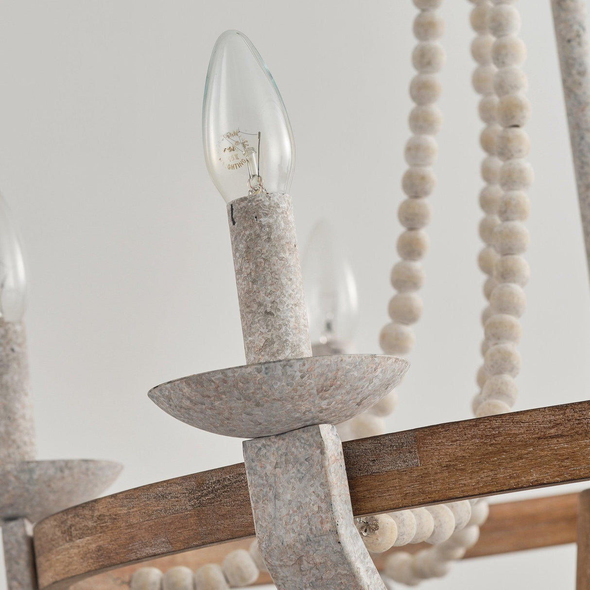 Wood Bead 6-Light Chandelier