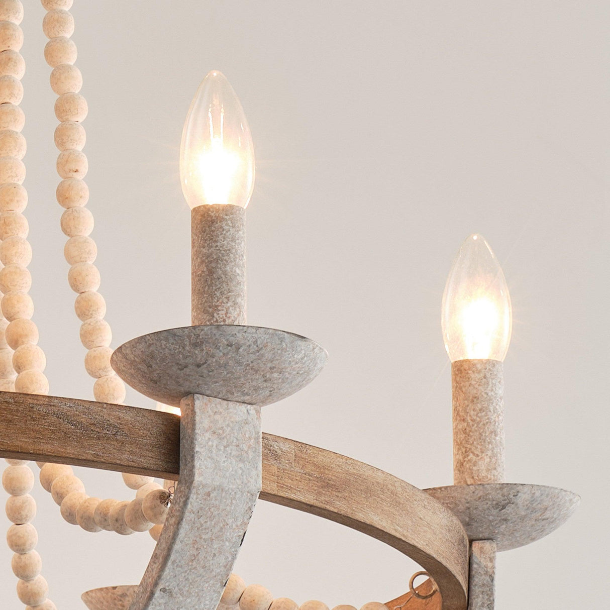 Wood Bead 6-Light Chandelier