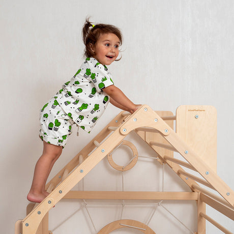 Wood and Hearts Wooden Toddler Climbing Playhouse, Ages 1–6