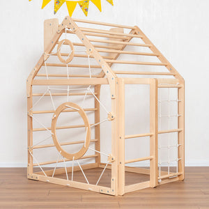 Wood and Hearts Wooden Toddler Climbing Playhouse, Ages 1–6