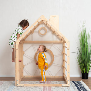 Wood and Hearts Wooden Toddler Climbing Playhouse, Ages 1–6