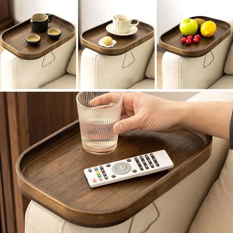 Wooden Armrest Clip Tray