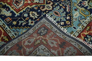 Wool 6x9 Blue and Rust Traditional Persian Antique Area Rug | TRDCP19669