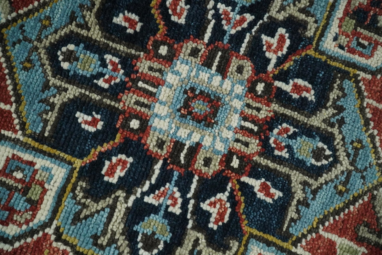 Wool 6x9 Blue and Rust Traditional Persian Antique Area Rug | TRDCP196B69