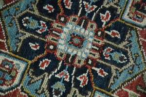 Wool 6x9 Blue and Rust Traditional Persian Antique Area Rug | TRDCP196B69