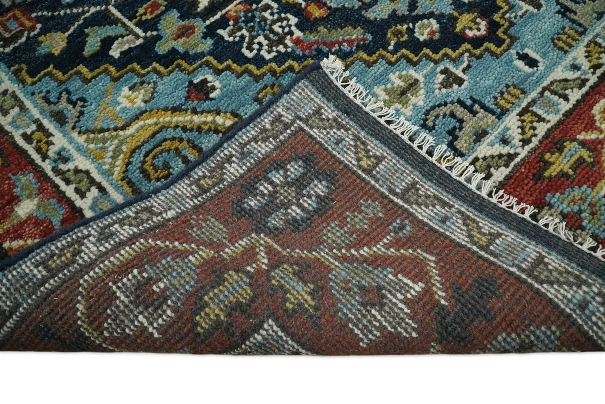Wool 6x9 Blue and Rust Traditional Persian Antique Area Rug | TRDCP196B69