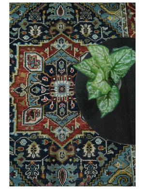 Wool 6x9 Blue and Rust Traditional Persian Antique Area Rug | TRDCP196B69