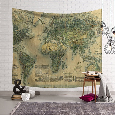 World Map Tapestry