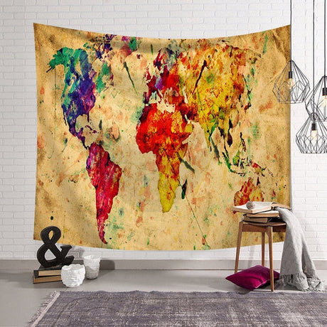 World Map Tapestry