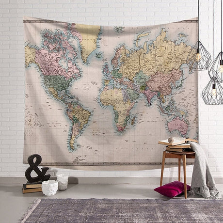 World Map Tapestry