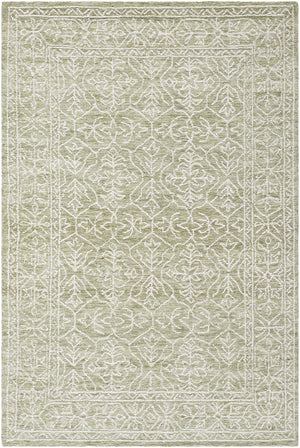 Yadid Green Wool Area Rug