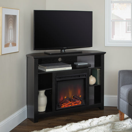 Zephyr Wood Corner Fireplace TV Stand