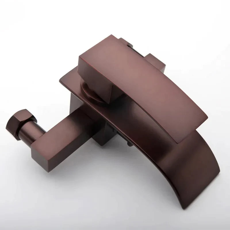 Bronze Wall-Mount Waterfall Bathtub Faucet with Handshower